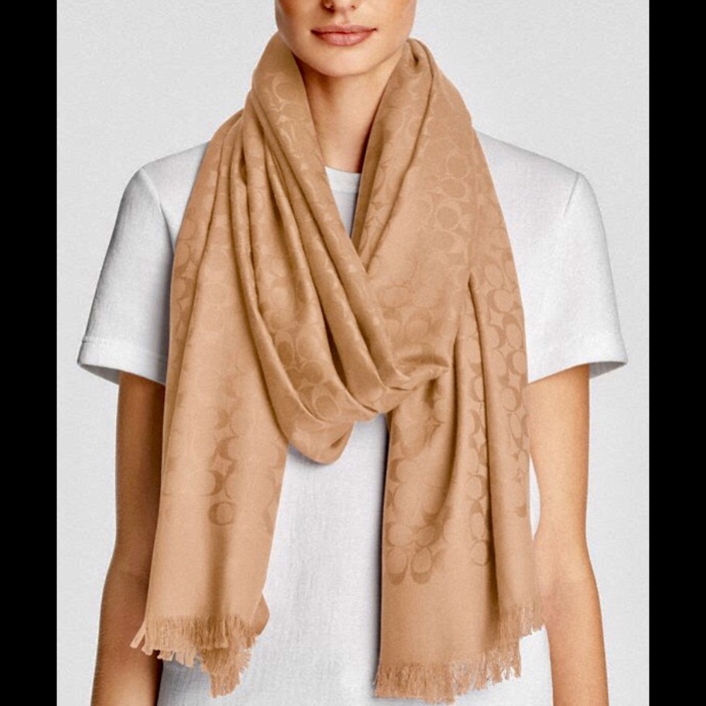 NWT Authentic Coach Signature scarf !! 65in x 25in